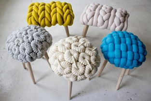 来自英国设计师 claire anne o brien的羊毛针织家具,坐上去一定很舒服